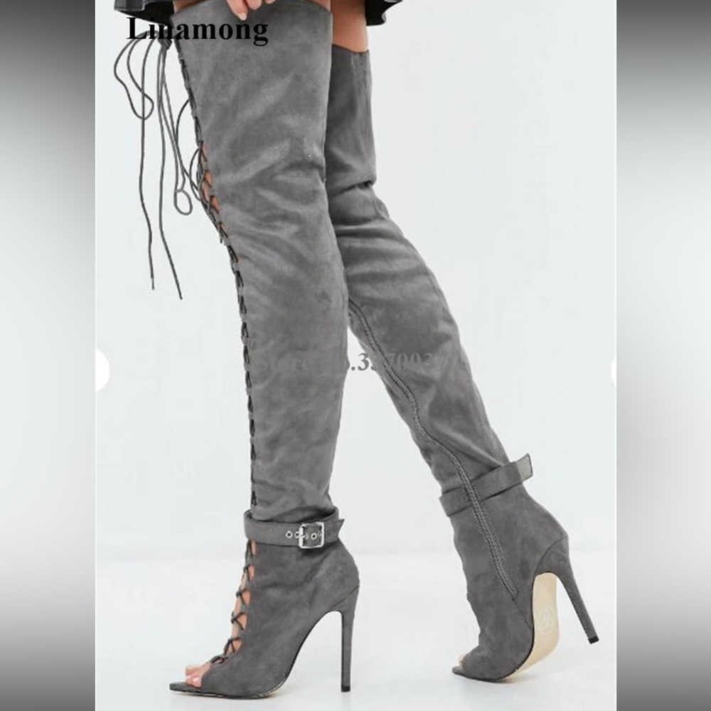 Suede Thigh-high Heels